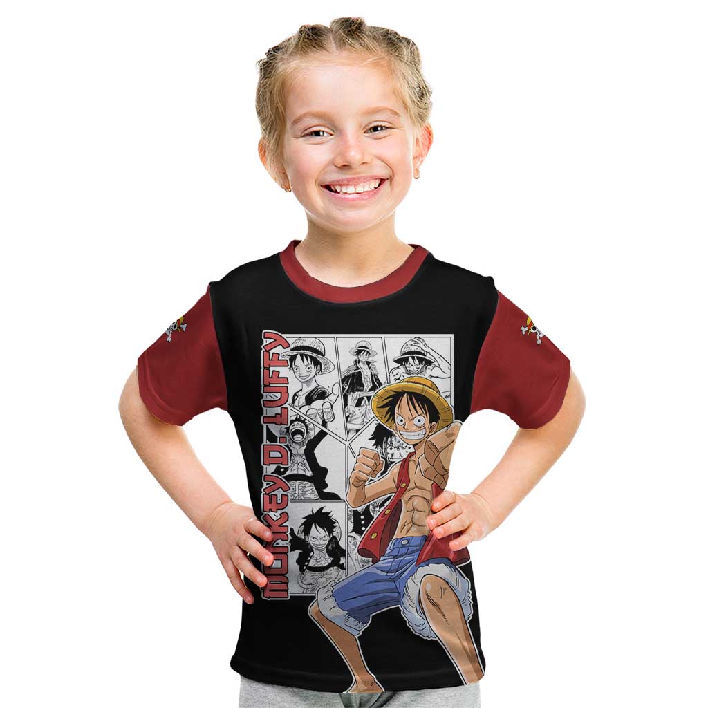 Monkey D. Luffy - One Piece Kid T Shirt Anime Mix Manga Style