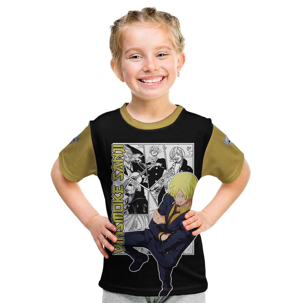 Vin Smoke Sanji - One Piece Kid T Shirt Anime Mix Manga Style