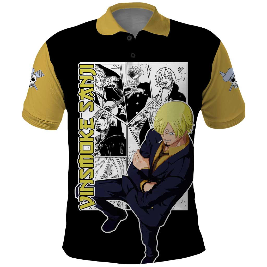 Vin Smoke Sanji - One Piece Polo Shirt Anime Mix Manga Style