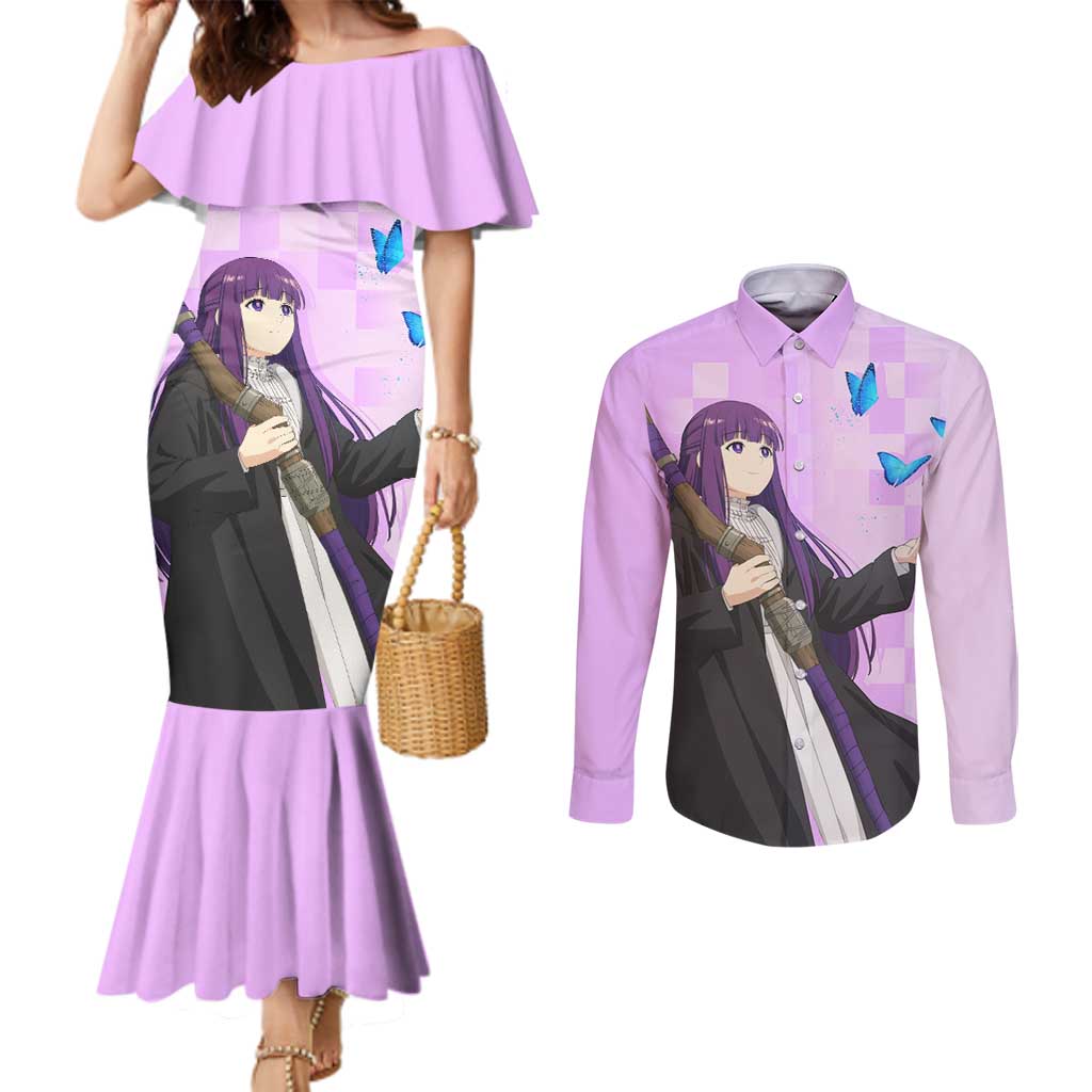 Fern - Frieren Couples Matching Mermaid Dress and Long Sleeve Button Shirt Anime Style