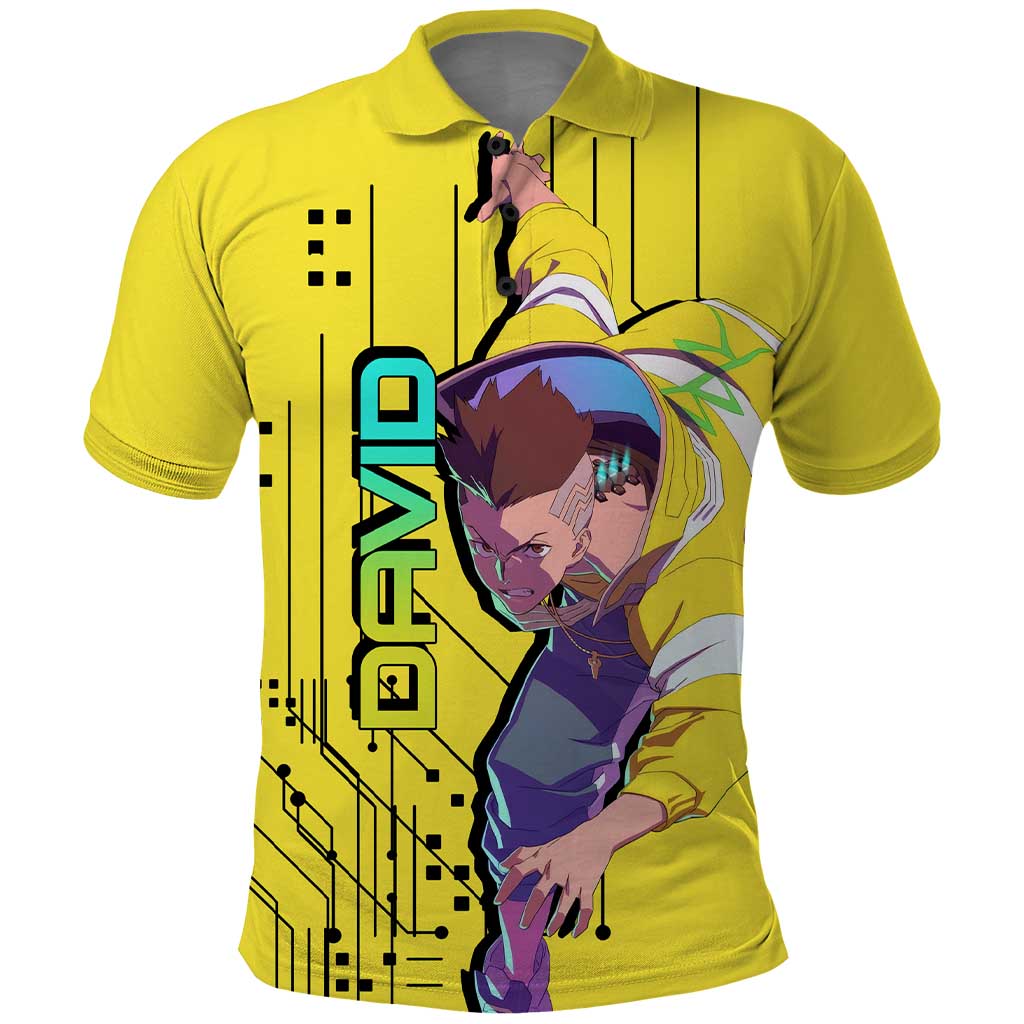 David - Cyberpunk Edgerunners Polo Shirt Anime Style