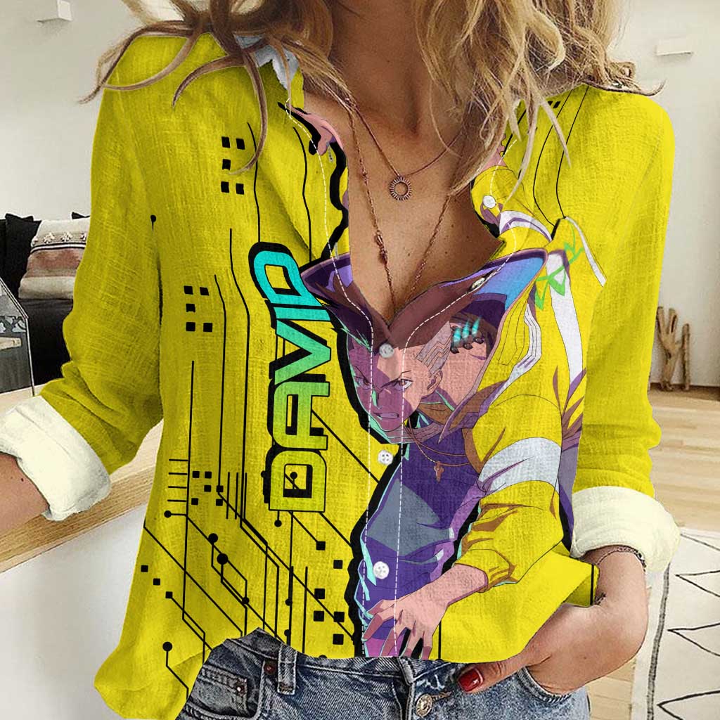 David - Cyberpunk Edgerunners Women Casual Shirt Anime Style