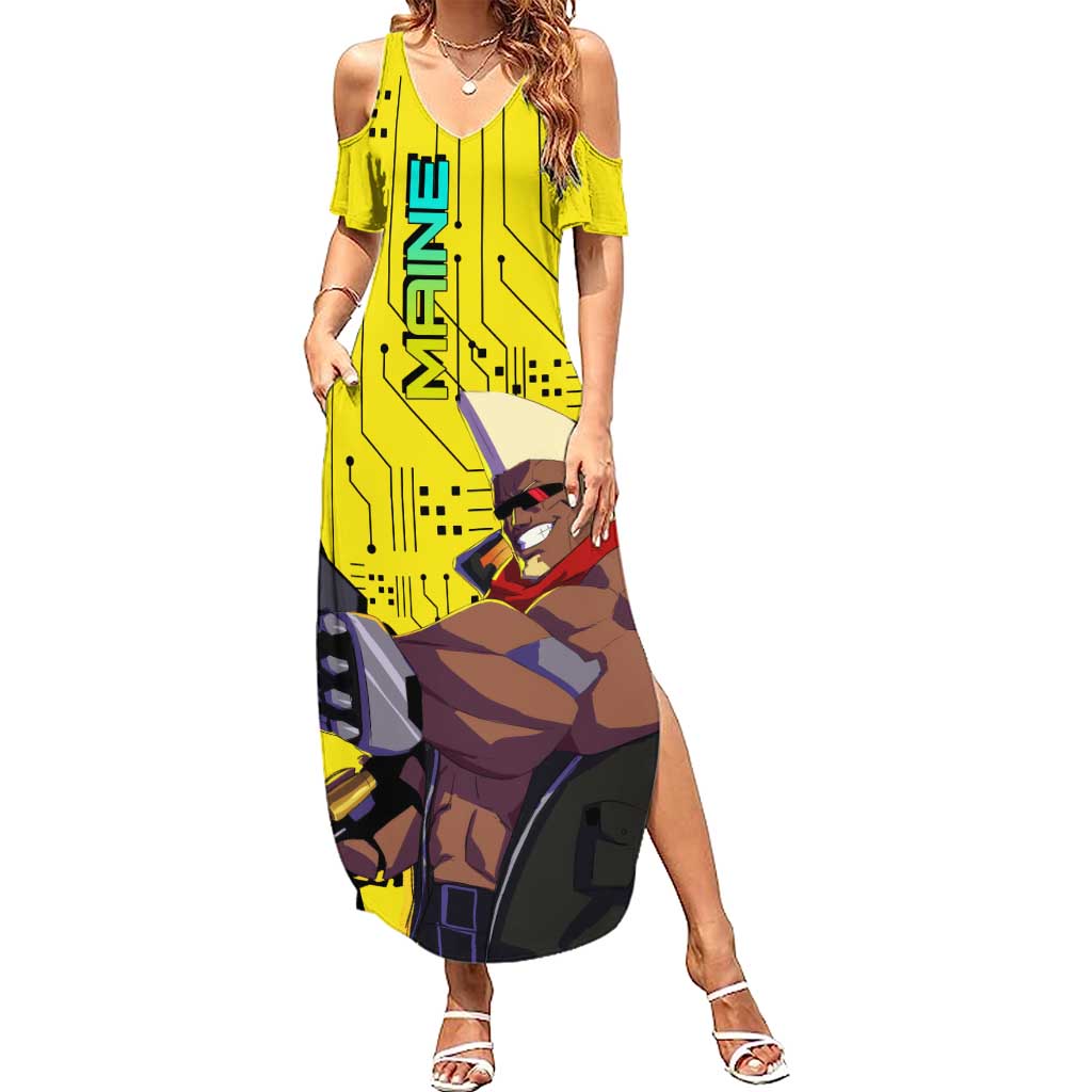 Maine - Cyberpunk Edgerunners Summer Maxi Dress Anime Style