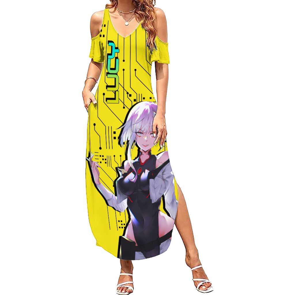 Lucy - Cyberpunk Edgerunners Summer Maxi Dress Anime Style