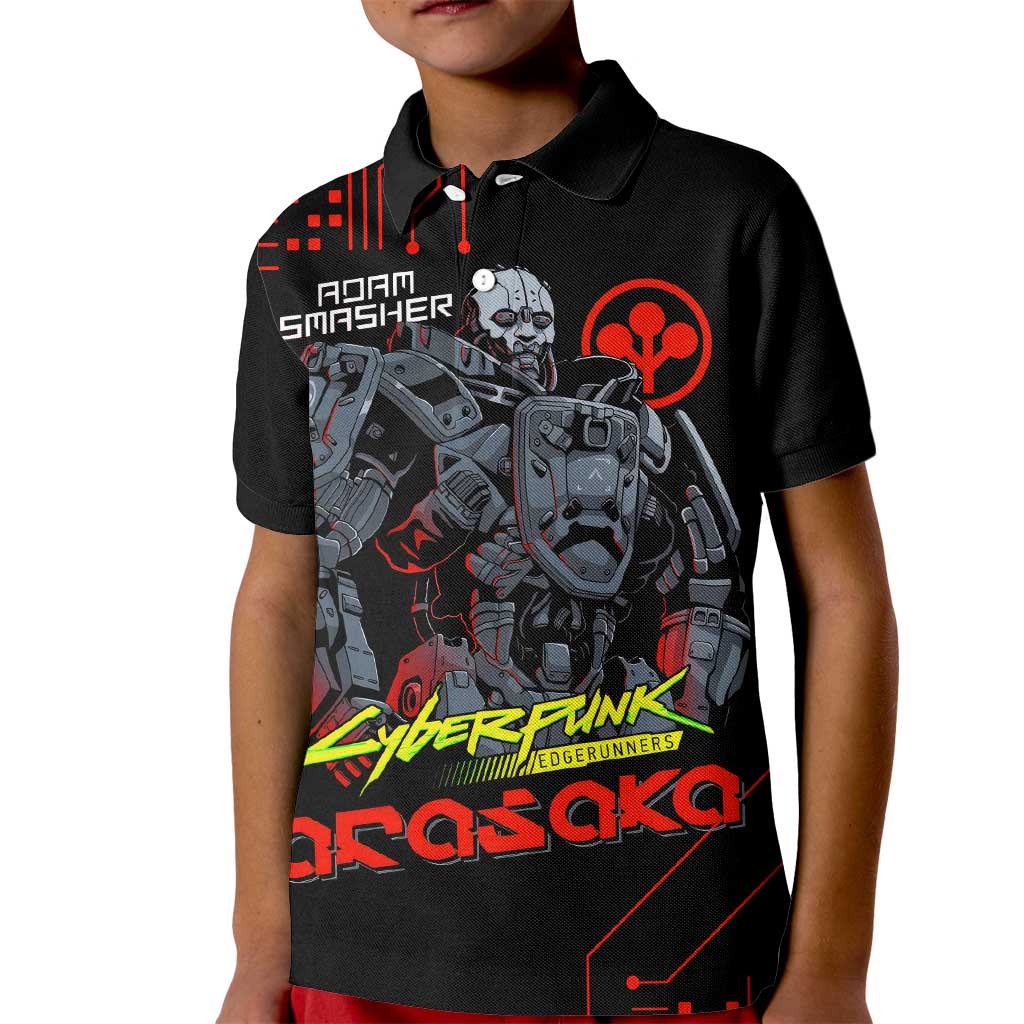 Adam Smasher - Cyberpunk Edgerunners Kid Polo Shirt Anime Style