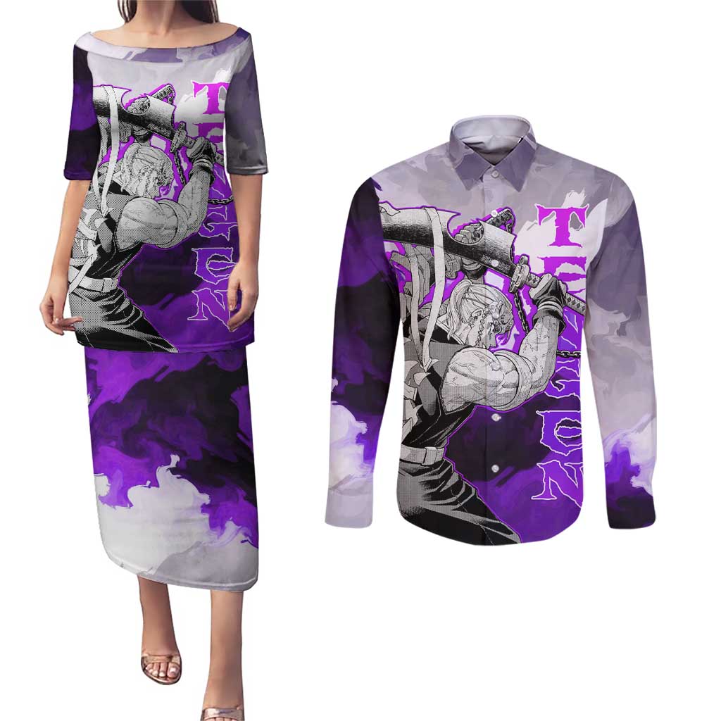 Tengen Uzui - Demon Slayer Couples Matching Puletasi and Long Sleeve Button Shirt Anime Style