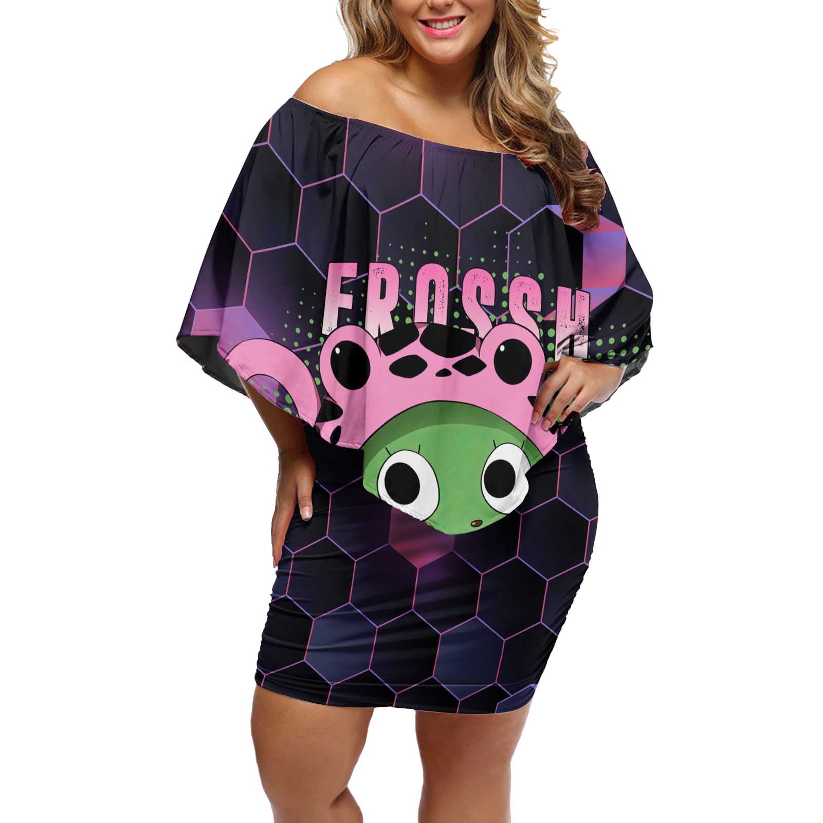 Sabertooth Frosch - Fairy Tail Off Shoulder Short Dress Anime Style