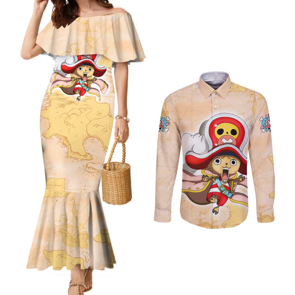 Tony Tony Chopper - One Piece Couples Matching Mermaid Dress and Long Sleeve Button Shirt Anime Style