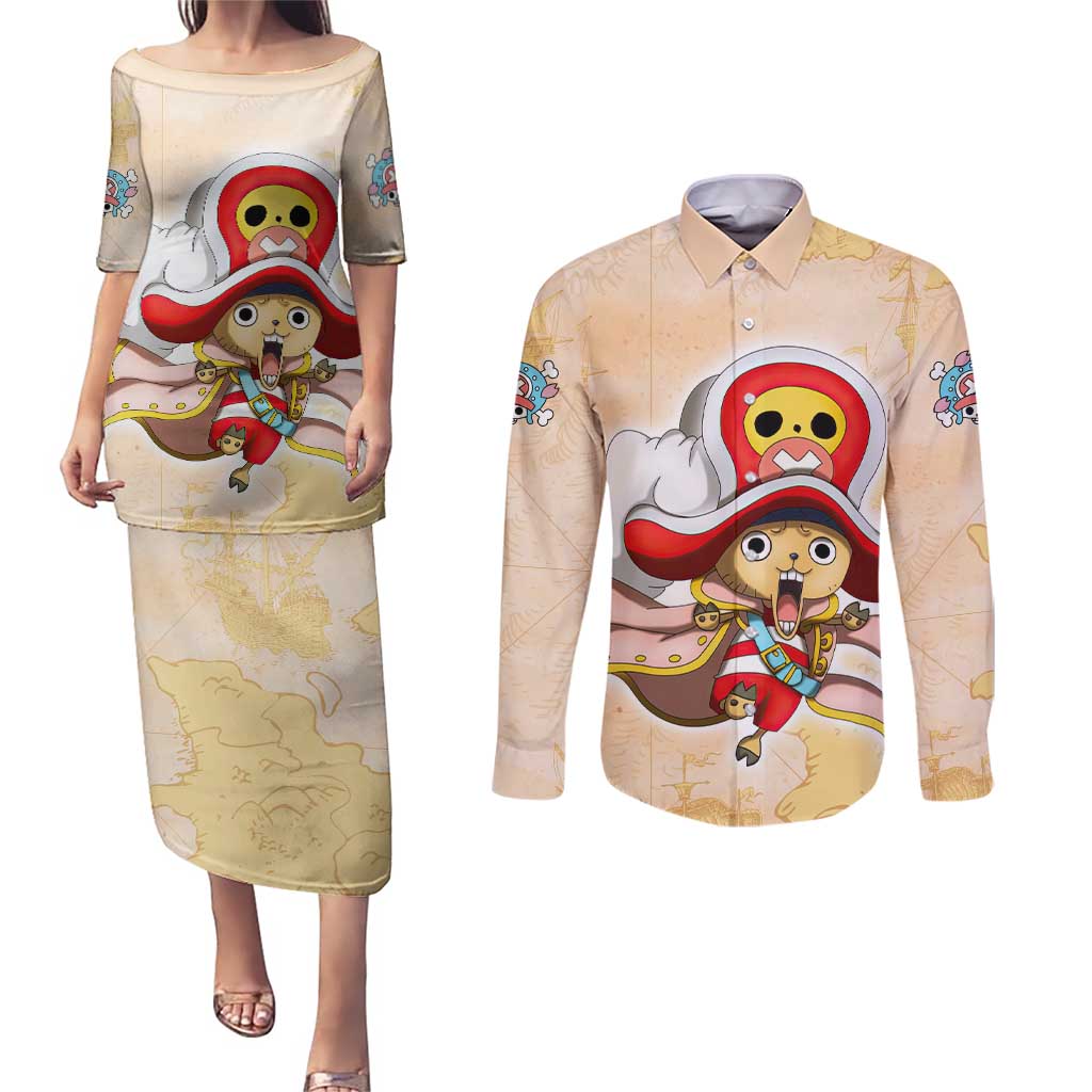 Tony Tony Chopper - One Piece Couples Matching Puletasi and Long Sleeve Button Shirt Anime Style