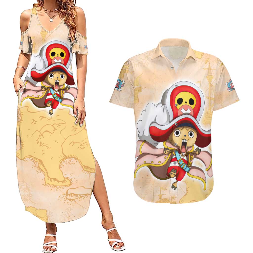 Tony Tony Chopper - One Piece Couples Matching Summer Maxi Dress and Hawaiian Shirt Anime Style