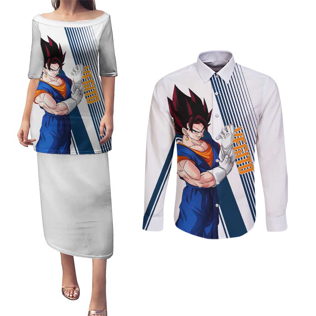 Vegito - Dragon Ball Couples Matching Puletasi and Long Sleeve Button Shirt Anime Style