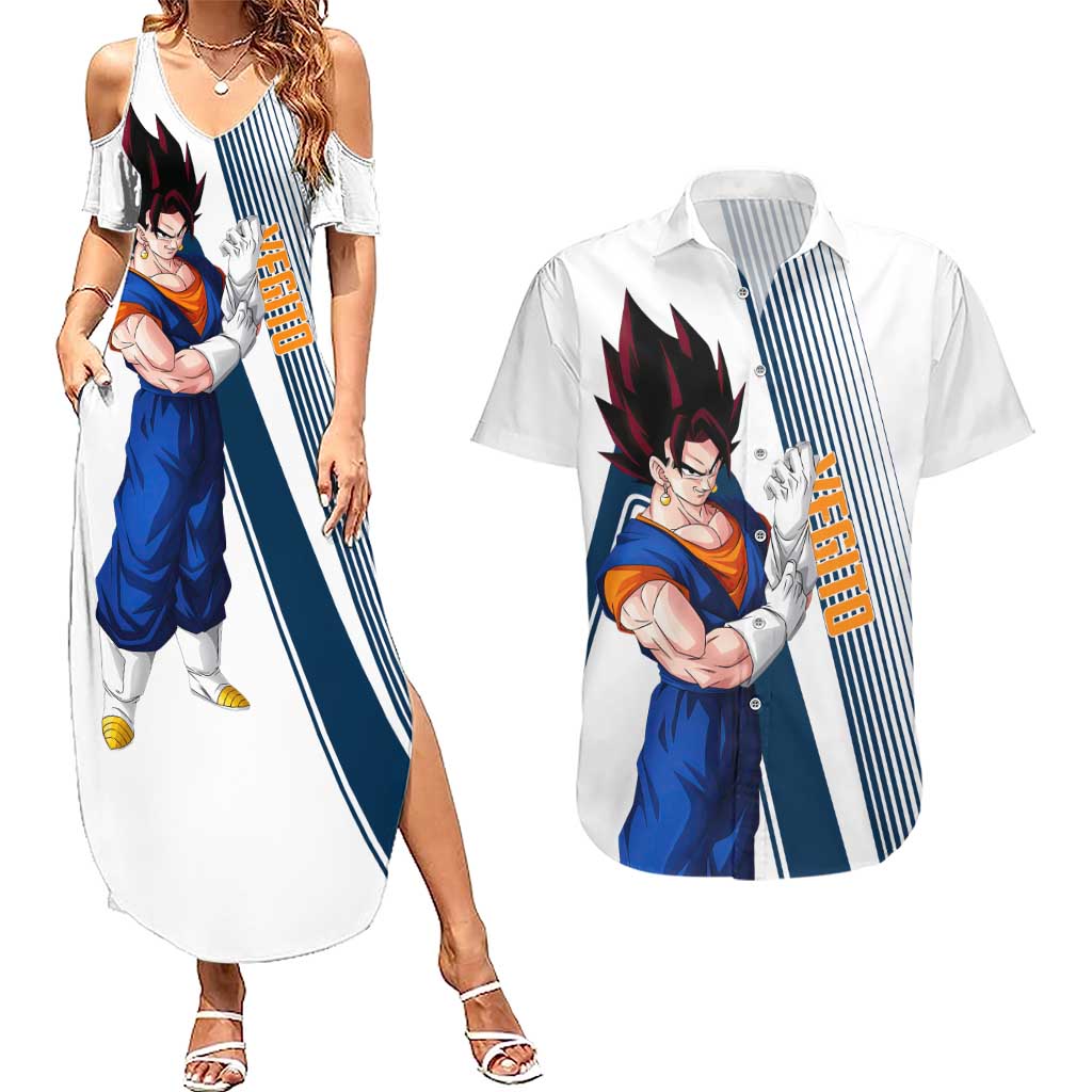 Vegito - Dragon Ball Couples Matching Summer Maxi Dress and Hawaiian Shirt Anime Style