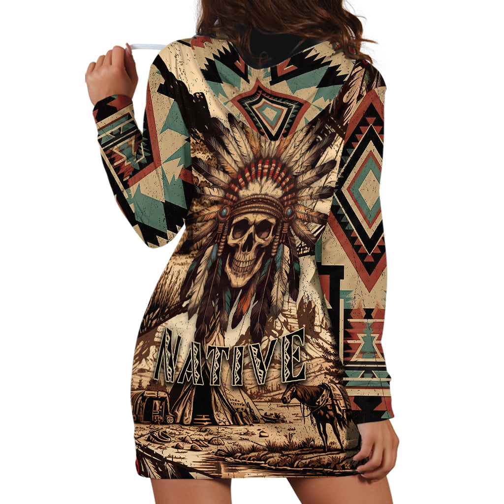 native-american-skull-hoodie-dress-with-tribal-prints