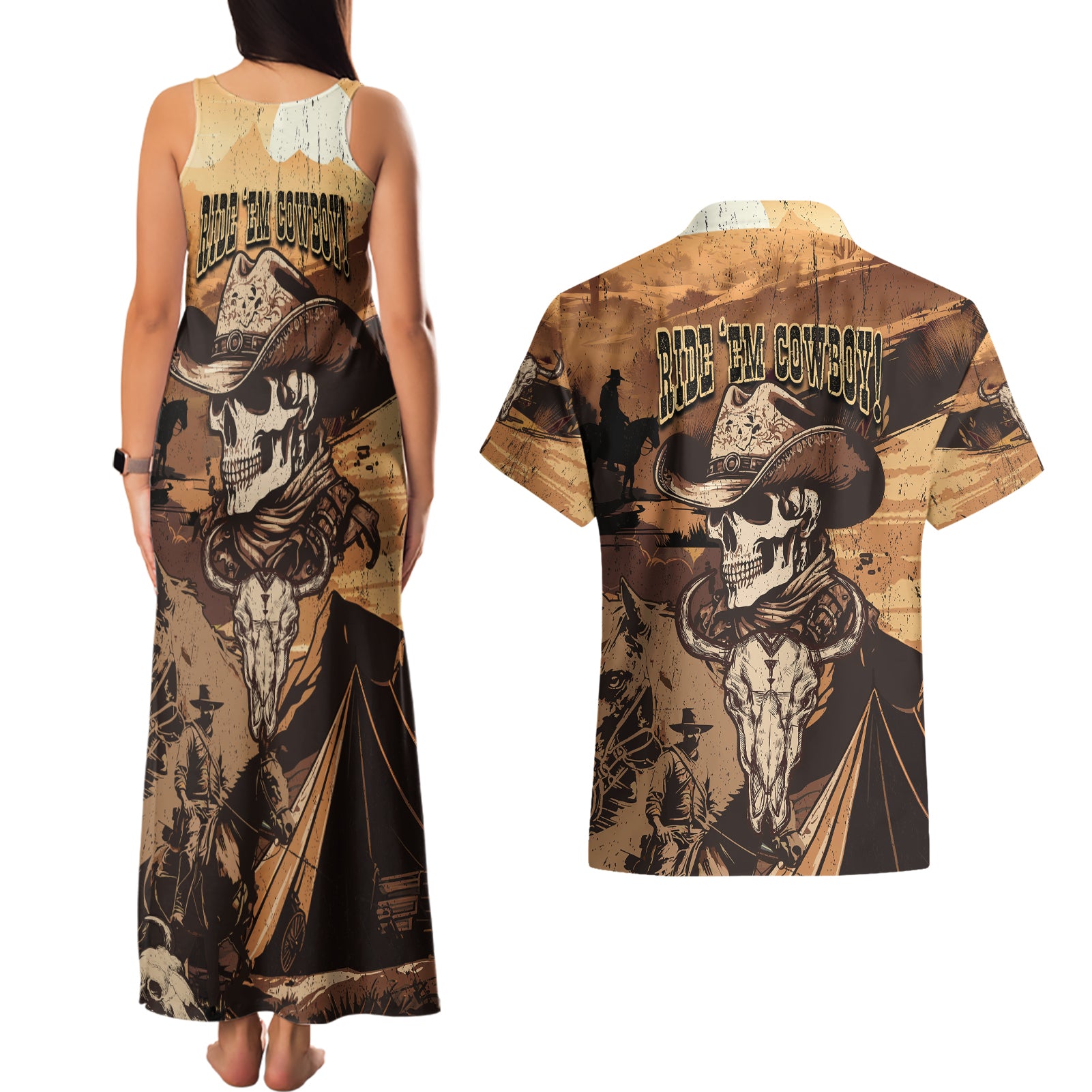 skull-cowboy-couples-matching-tank-maxi-dress-and-hawaiian-shirt-rise-em-cowboy