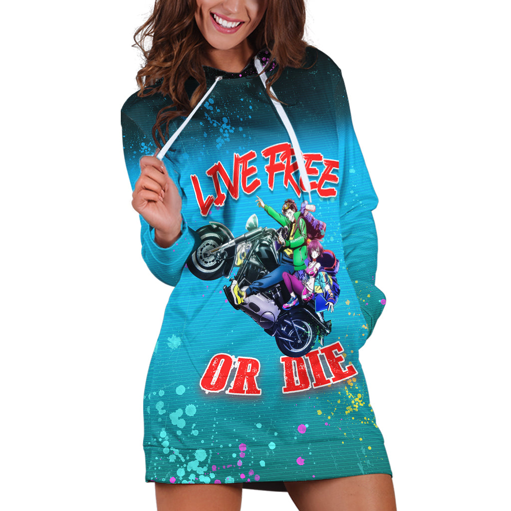 zom-100-anime-hoodie-dress-live-free