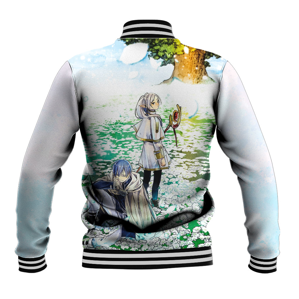 Frieren Anime Baseball Jacket Flowers Field