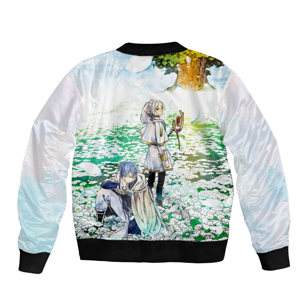 Frieren Anime Bomber Jacket Flowers Field