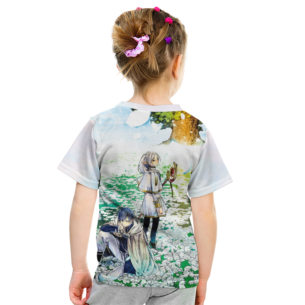 Frieren Anime Kid T Shirt Flowers Field