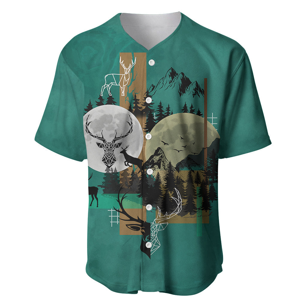 deer-hunting-baseball-jersey-forest-green-symmetrical-style