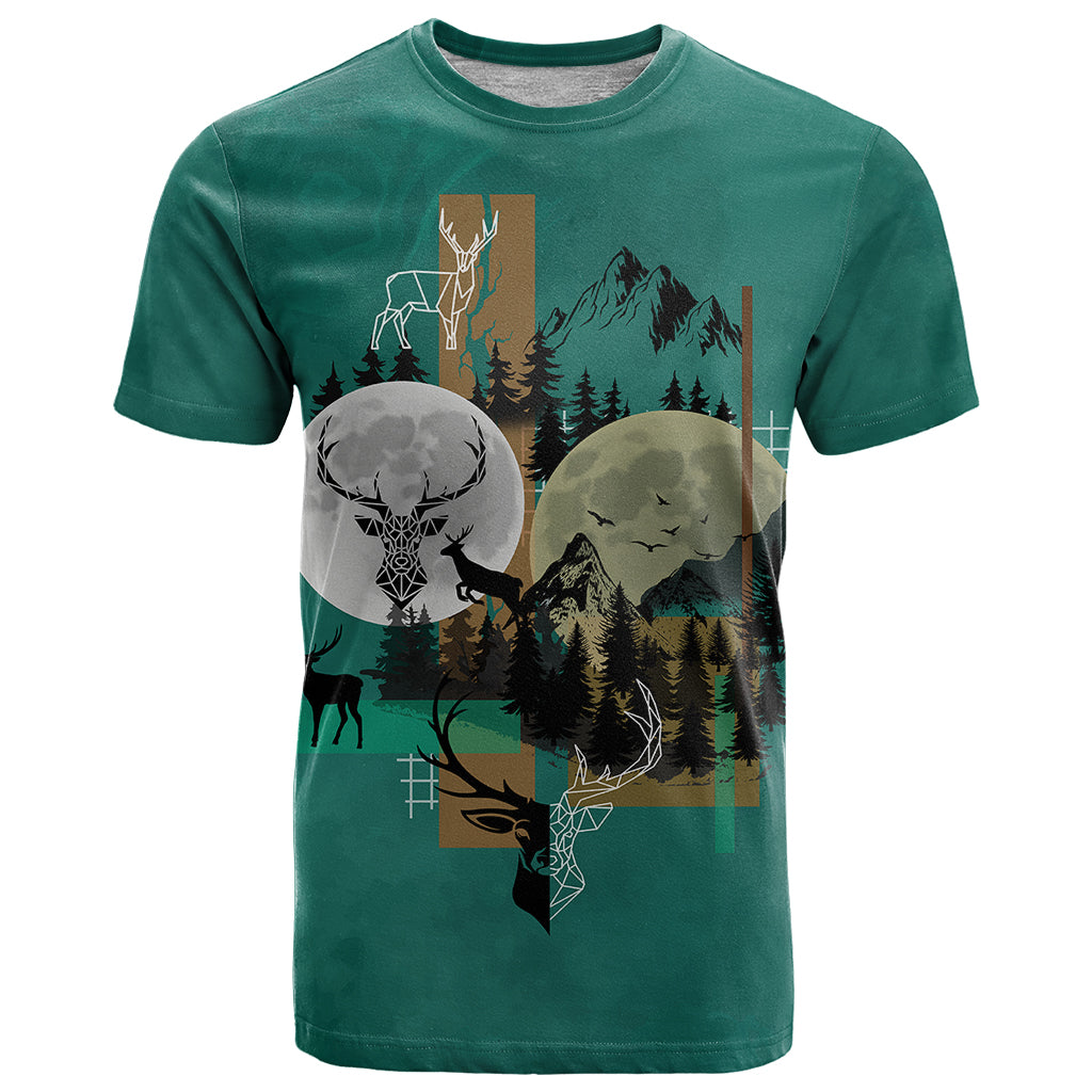 deer-hunting-t-shirt-forest-green-symmetrical-style