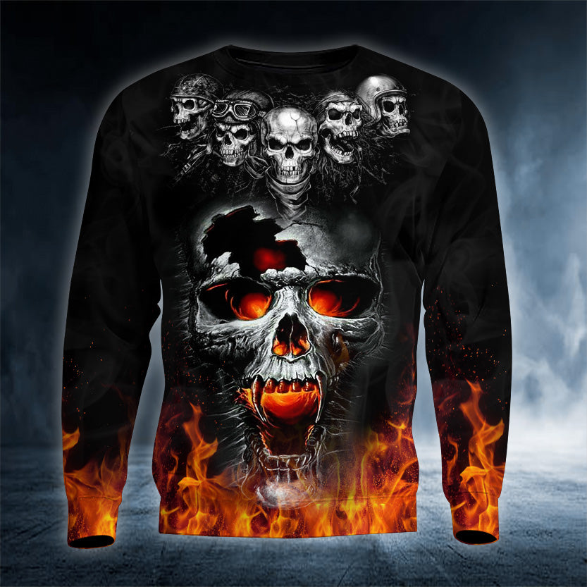 The Immortal Death Of Five Fire Skull 3D Sweatshirt